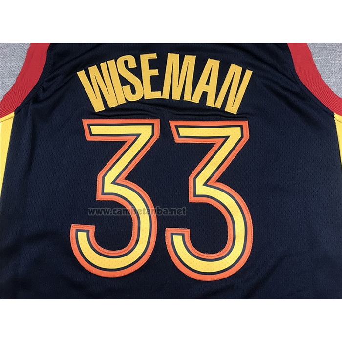 Camiseta Golden State Warriors James Wiseman #33 Ciudad 2020-21 Azul